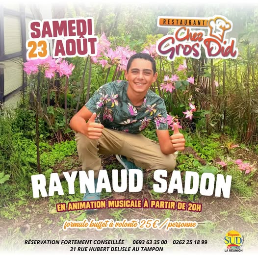 Ce samedi soir 23 Août, vivez l’enchantement chez GROS DID  À la tombée de la nuit, dès 20h, les lumières s’allument et la magie opère… La voix charismatique de Raynaud Music vainqueur du concours THE VOICE 2022 résonne, emportant vos cœurs dans un voyage musical unique . Kalprod Radio 